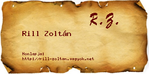 Rill Zoltán névjegykártya